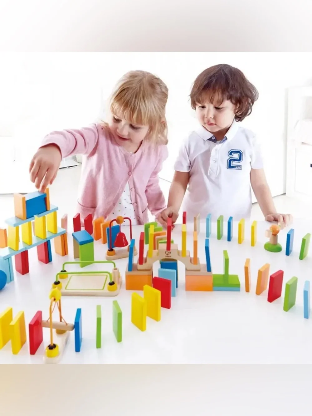 Hape Dynamo Dominos 107 Pieces Complete Set Wooden Toys